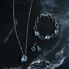 Pavilion Gift Company - Aquamarine Galactic - Rhodium Austrian Element Necklace - Necklaces - 3 of 4