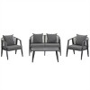 ELJGET 4 PCS Outdoor Patio Furniture with Coffee Table Set, Metal Patio Conversation Sets with Washable & High-Resiliency Sponge Cushions - 4 of 4