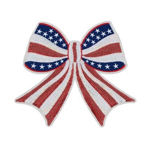 Independence Day Sequin American Flag Iron On Patch Glitter Patriotic USA 4th of July Craft Sewing Embroidery Clothing Patch Decoration - 1 of 4