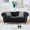 3+2 Seater Chesterfield Velvet Upholstery Sofa with Roll Armrest & Nailhead, Mid Century Modern Upholstered Couch for Living Room, Office, Apartment - 4 of 4