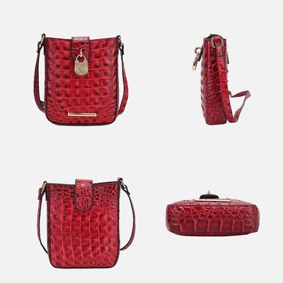 MKF Collection Crocodile Embossed Crossbody Bag, Avery | MKF Collection by Mia K - Mustard — фото 5