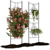 51" X 66" Metal Garden Trellises, 5.5 FT Black Large Garden Arch Trellises for Climbing Plants Outdoors, Vegetables Vines Flowers Support, Rustproof - 4 of 4
