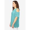 Woman Within Plus Size Eyelet Cold-Shoulder Tunic - 4 of 4