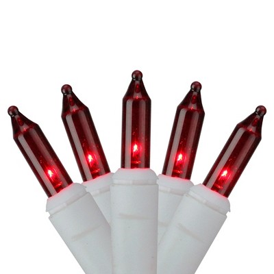 J. Hofert Co 100ct Everglow Mini Icicle Christmas Lights Red - 4.5' White Wire