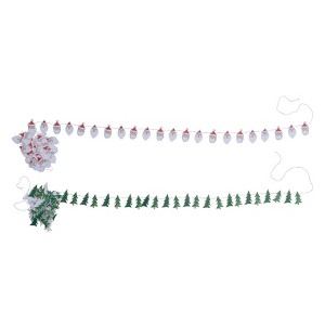 Storied Home Paper Tree/Santa Garland, Multicolor, Set of 2 Styles - 1 of 3