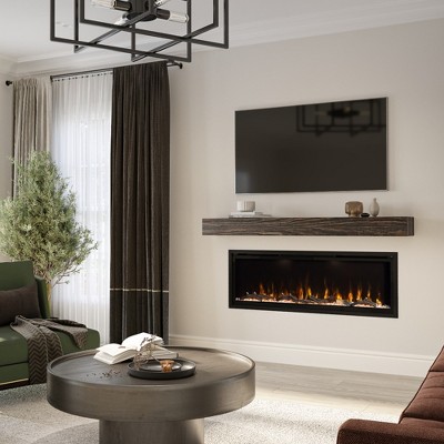 Aerus 42 Inch Black Painted Wall Mounted Electric Fireplace