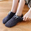Anna-Kaci Women's 3-Pack Non-Slip Plush Fuzzy Slipper Socks with Fabric Bow and Grip Bottoms - 2 of 4