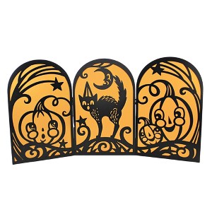 Bethany Lowe Designs, Inc. Halloween 12.0" Spooky Tabletop Screen Black Cat Pumpkin Bethany Lowe Designs, Inc.  -  Decorative Sculptures - 1 of 4