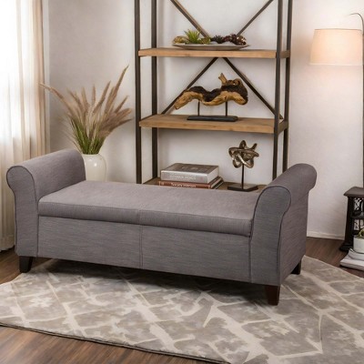 NicBex Modern 50" Storage Bench with Curved Arms for Bedroom and Living Room