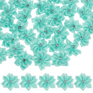 Unique Bargains Artificial Satin Durable Flexible Decorative Mini Ribbon Flowers with Rhinestones 1.2 Inch 200 Pcs - 1 of 4