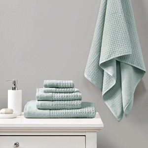 KWPZQEB 6 Piece Premium Towel set, 100% Cotton towels for Bathroom, Soft and Absorbent, 2 Bath Towels, 2 Hand Towels & 2 Washcloths - 1 of 4