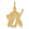 Black Bow Jewelry 14k Yellow Gold Satin Hockey Goalie Charm - 3 of 4