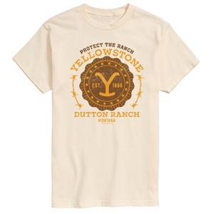 Men's - Yellowstone - Protect The Ranch Collegiate Logo Short Sleeve Graphic T-Shirt - 1 of 4