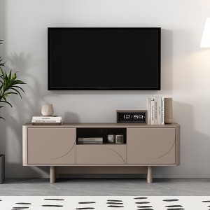 Sapphtopaz Modern TV Stand for TVs Up to 55" with Storage Cabinet&Adjustable Shelves TV Console with Open Shelf&Drawer TV Stand for Living Room - 1 of 4