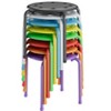 VECELO Stackable Stools for Classroom, 11.8" Height Plastic Portable Stacking Stool Chairs with Non-Slip Foot Mats for School, Set of 6/8 - 2 of 4