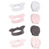 Hudson Baby Infant Girls Cotton Headband and Scratch Mitten 16Pc Set, Gray Feather Pink Bandana, 0-6 Months - 3 of 3
