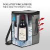 Tirrinia 6 Bottle Wine Gift Bag - Insulated & Padded Wine Cooler Tote Bag, Wine Gift Bag, Wine Lovers Must Haves - 2 of 4