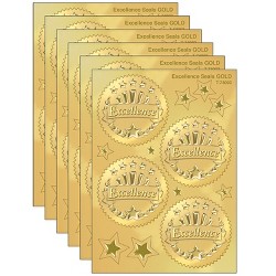 Bulk 250 Blank Gold Star Award Seals Certificate Stickers 1.7" Diameter 