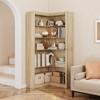 Corner Bookshelf, 71.8'' Farmhouse Corner Bookcase, L-Shaped Bookshelf Large Bookcase - 4 of 4