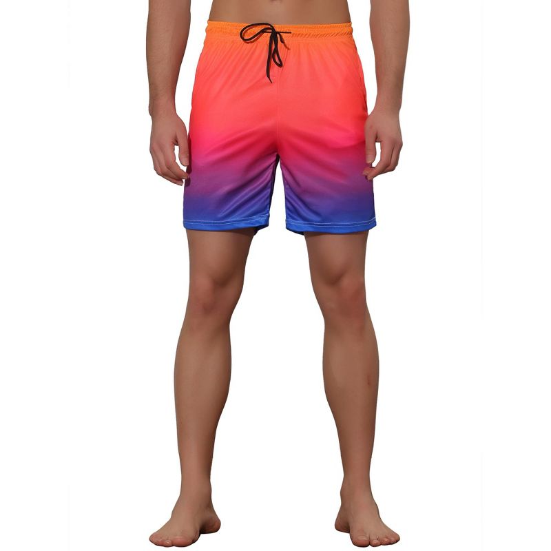 Lars Amadeus Men's Color Block Drawstring Swim Surfing Beach Board Shorts, 5 of 6