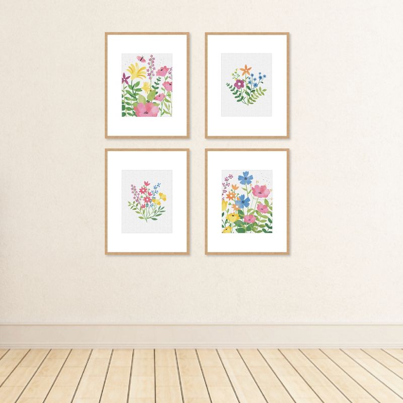Big Dot of Happiness Wildflowers - Unframed Floral Nursery and Room Decor Linen Paper Wall Art - Set of 4 - Artisms - 8 x 10 inches, 3 of 8