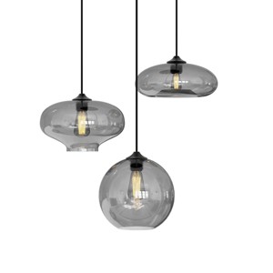 HOMLUX Modern Glass Ceiling Chandelier 3-Light Kitchen Island Pendant Light Fixture - 1 of 4