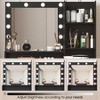Okak Modern Vanity Table with Mirror & Adjustable LED Lights,Large Dressing Desk with Three Level Storage,Makeup Table for Bedrooms - 4 of 4