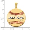 Black Bow Jewelry 14K Gold Plated Bob Feller Signature MD Enamel Baseball Pendant - 4 of 4