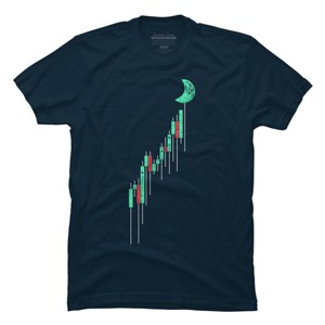 Men's Design By Humans Crypto Trading Hodl Vintage Stock Chart To The Moon By MiuMiuShop T-Shirt - 1 of 4