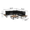 GDFStudio Johana Outdoor Aluminum V-Shaped 5 Seater Sofa Set with Cushions - 3 of 4