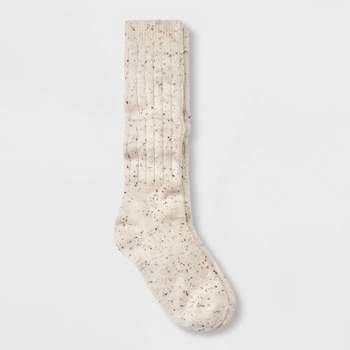 Women's Cotton Ribbed Fleck Slouch Crew Boot Socks - Universal Thread™ 4-10