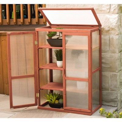 Wood Mini Greenhouse - Brown - Leisure Season