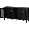 Sideboard Cabinet With Rattan Door Metal Handles Adjustable Shelves 333lbs Load Capacity Multifunctional Storage Cabinet - 4 of 4