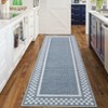 Modern Geometric Bordered Living Room Bedroom Rugs, Ultra Thin Soft Non Slip Large Carpet for Dining Room Office Classroom - 4 of 4