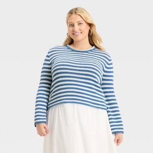 Women's Shrunken Crewneck Pullover Sweater - A New Day™ - 1 of 3