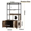 ODK Cat Litter Box with Storage Shelves, 60 Inches Tall Hidden Litter Box, Cat Litterbox Furniture with Storage Rack, Hammock, Sisal Balls and Hammock - 2 of 4