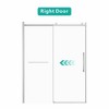 DOMETOUR S-RM6076TC 56-60'W x 76'H Frameless Sliding Shower Door, Chrome Hardware, Towel Bar & Handle - 3 of 4