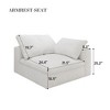 Vynxaria Modular Sofa Seater with Armrest - Feather-Filled Cushions, Zippered Removable Covers, Sturdy Frame for Living Room/Apartment/Bedroom - 3 of 4