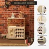 3-Tier Wine Bar Cabinet w/Detachable Rack - Buffet Storage w/Glass Holder & Mesh Door - 2 of 4