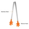 Unique Bargains Stainless Steel Silicone Tips Heart Hand Glove Shape Mini Food Tongs 3 Pcs - 4 of 4