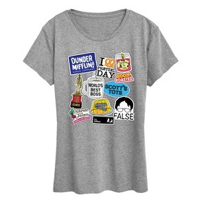 Women's - The Office - The Office Stickers Short Sleeve Graphic T-Shirt - 1 of 4