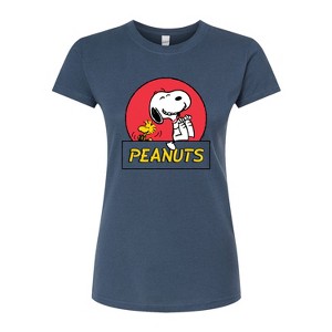 Women's - Peanuts - Snoopy Woodstock Circle Fitted Graphic T-Shirt - 1 of 3