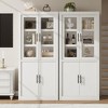 Coolmee Tall Kitchen Pantry, Storage Cabinet with 2 Doors & Adjustable Shelves, Pantry Cupboard & Large Storage Space for Dining & Living Room - 4 of 4