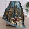 Lomsoe Vintage Christmas Santa Claus and Animals Story Flannel Blanket - All Seasons Soft and Warm Throw Blanket for Napping, Camping, Travel, Office - 4 of 4