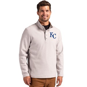 Kansas City Royals Cutter & Buck Hunts Point Eco Textured Fleece Recycled Mens Snap Pullover - 1 of 1