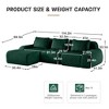114" L-Shaped Modular Sofa Flannelette 3-Seater Ottoman Buckle No Assembly Green - 4 of 4