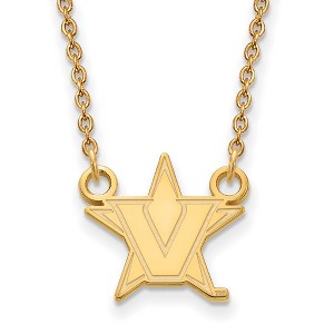 Black Bow Jewelry 14k Yellow Gold Plated Sterling Silver Vanderbilt Commodores NCAA Necklace 18 Inch - 1 of 4