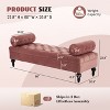 KWPZQEB Upholstered Bench for Bedroom End of Bed, Velvet Padded Bench with 2 Pillows & Solid Wood Legs, Comfy Ottoman for Living Room, Entryway - 4 of 4