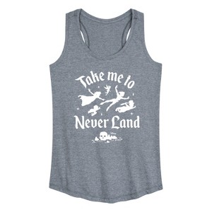 Women's Disney Peter Pan Graphic Racerback Tank - Heather Grey - X-Large - 1 of 4