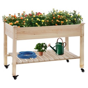 BestMassage Raised Garden Bed Outdoor Wooden Garden Bed Patio Grown Box, Nature - 1 of 4